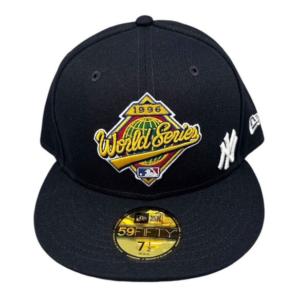 New Era 59fifty New York Yankees 96 WS Patch Fitted Hat Navy Men's 7-1/2 - Picture 1 of 7